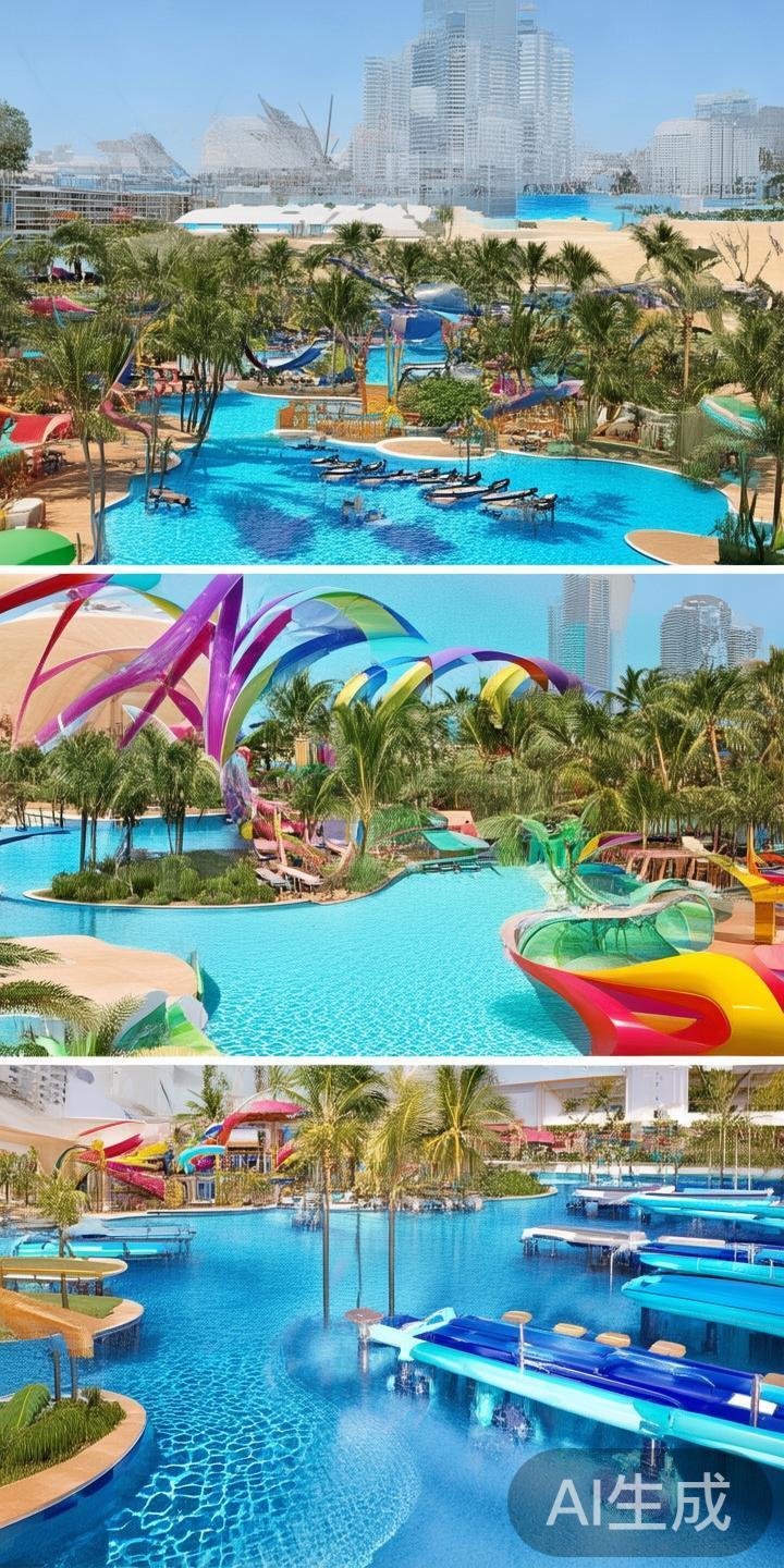 以太阳城的度假村为例，设有宽敞的水上乐园和儿童游乐